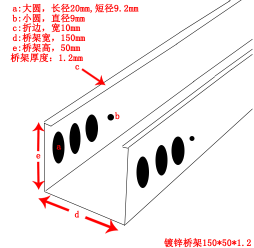 鍍鋅(xin)電纜橋架規格結構圖