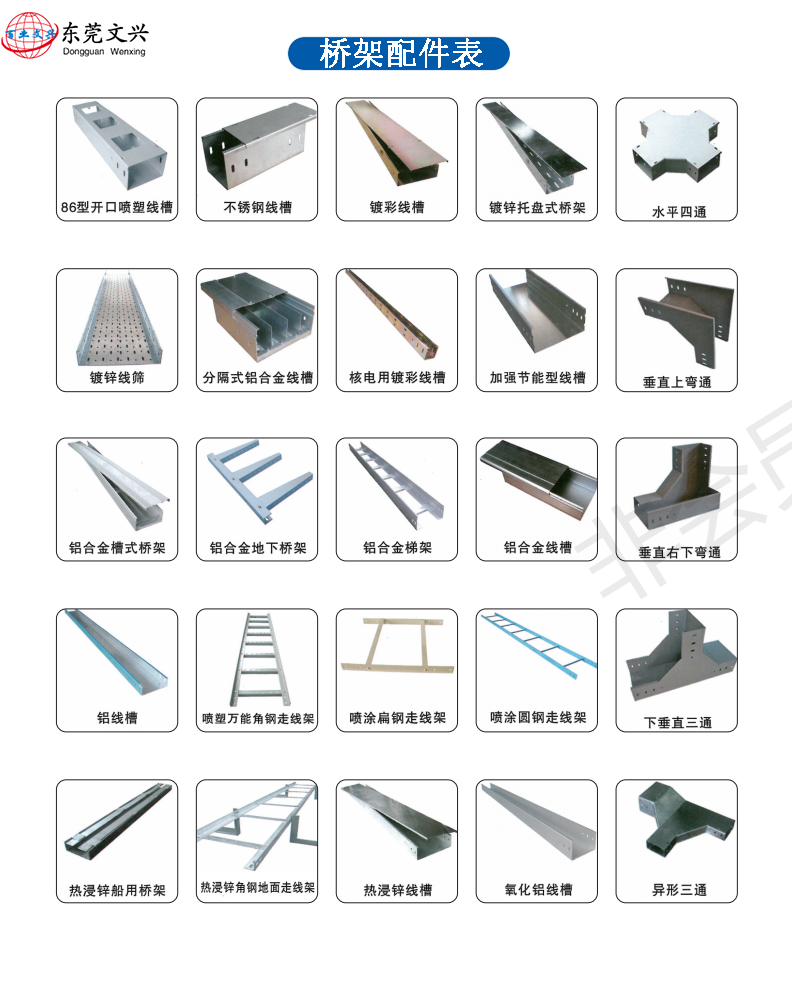 电缆桥架配件表